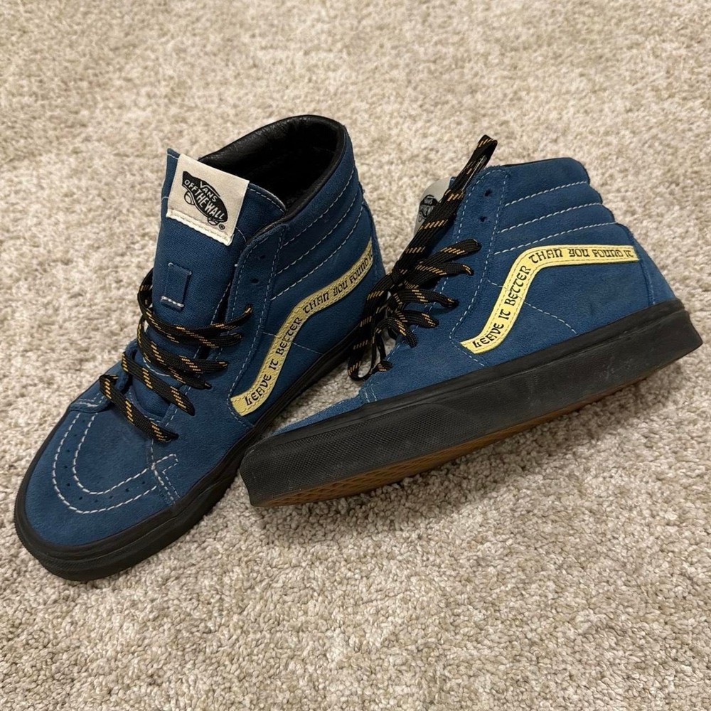 Vans x Parks Project Sk8-Hi Sneakers | Moroccan Blue Suede | Size 6